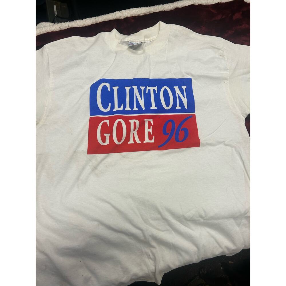 Vintage 1996 Clinton Gore presidential election campaign  tshirt Sz XL